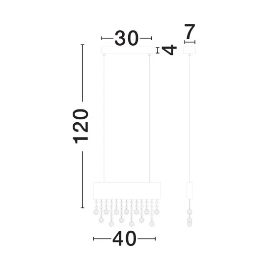 Rippvalgusti Crista 9130647 - Valgustus Luminance'ilt