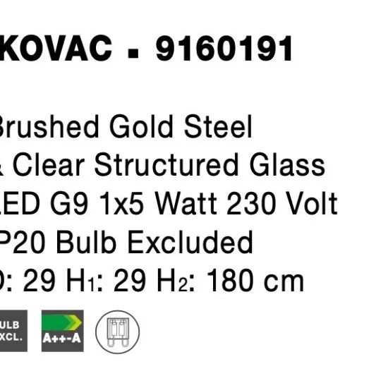 Rippvalgusti Kovac 9160191 - Valgustus Luminance'ilt