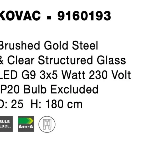 Rippvalgusti Kovac 9160193 - Valgustus Luminance'ilt