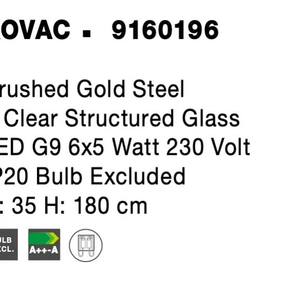 Rippvalgusti Kovac 9160196 - Valgustus Luminance'ilt