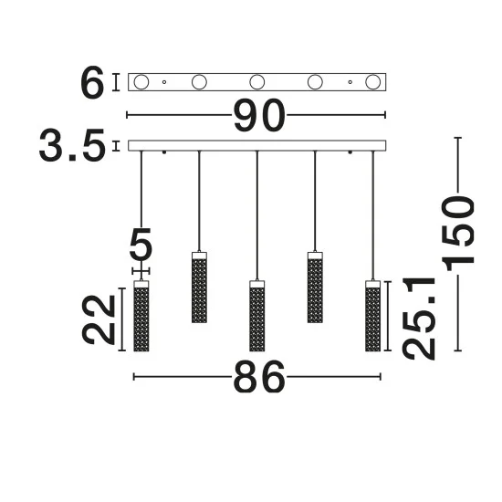 Rippvalgusti Zelon 9160202 - Valgustus Luminance'ilt