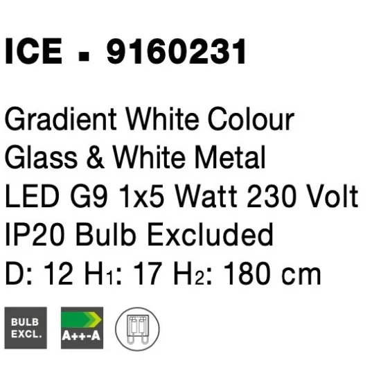 Rippvalgusti Ice 9160231 - Valgustus Luminance'ilt