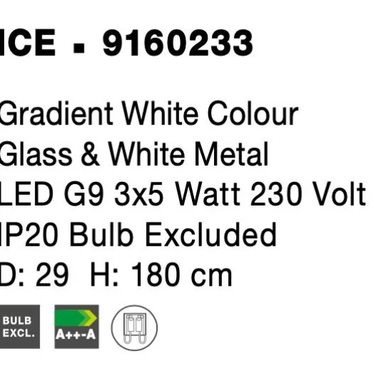Rippvalgusti Ice 9160233 - Valgustus Luminance'ilt