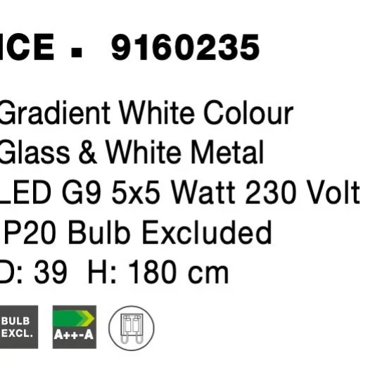 Rippvalgusti Ice 9160235 - Valgustus Luminance'ilt