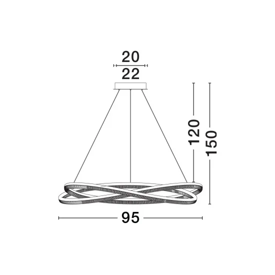 Rippvalgusti Ofelia 9186936 - Valgustus Luminance'ilt