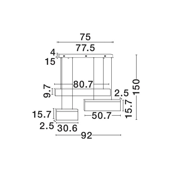 Rippvalgusti Aluna 9190221 - Valgustus Luminance'ilt