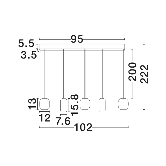 Rippvalgusti Marlin 9236225 - Valgustus Luminance'ilt