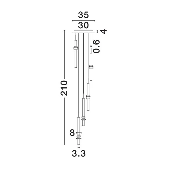 Rippvalgusti Stalactite 9236407 - Valgustus Luminance'ilt