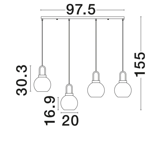 Rippvalgusti Irvine 9241180 - Valgustus Luminance'ilt