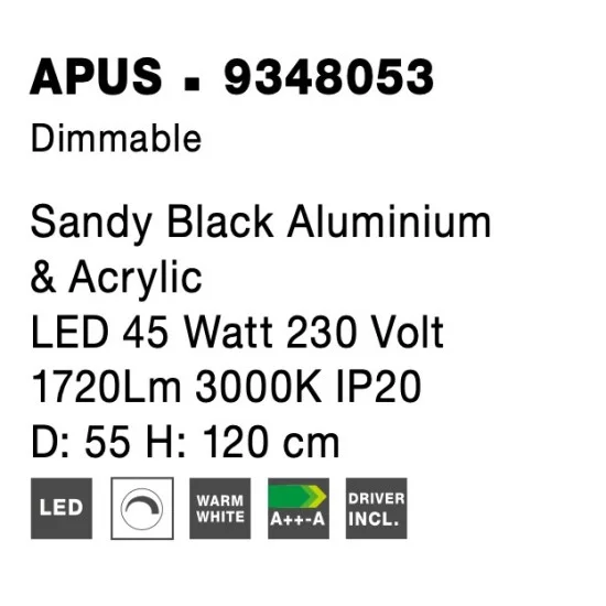 Rippvalgusti Apus 9348053 - Valgustus Luminance'ilt