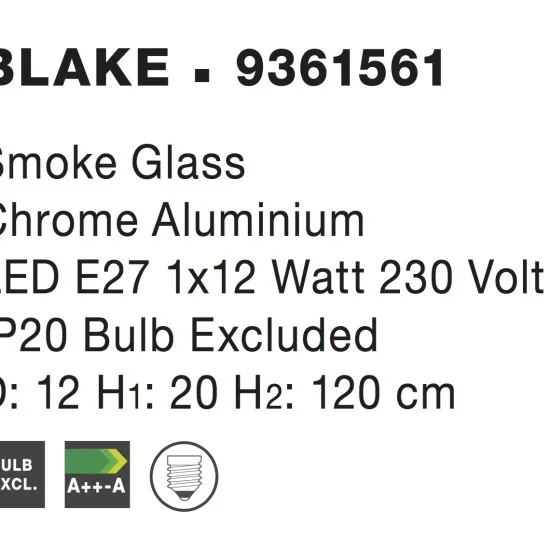 Rippvalgusti Blake 9361561 - Valgustus Luminance'ilt