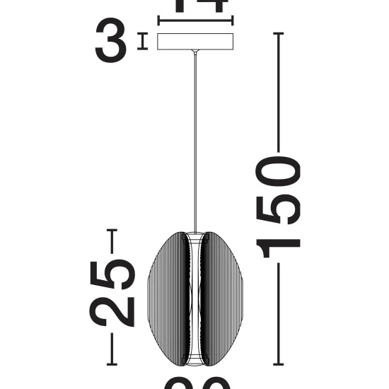Rippvalgusti Noir 9416980 - Valgustus Luminance'ilt