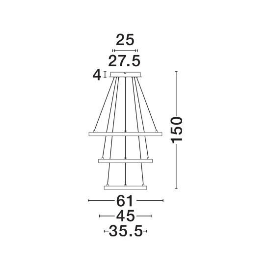 Rippvalgusti Leon 9501430 - Valgustus Luminance'ilt