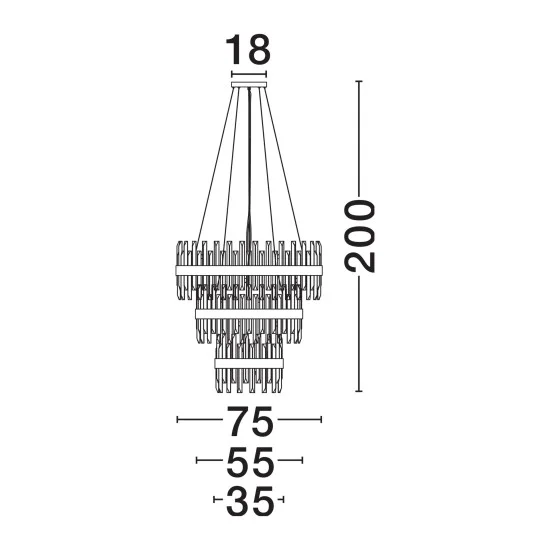 Rippvalgusti Crown 9695121 - Valgustus Luminance'ilt