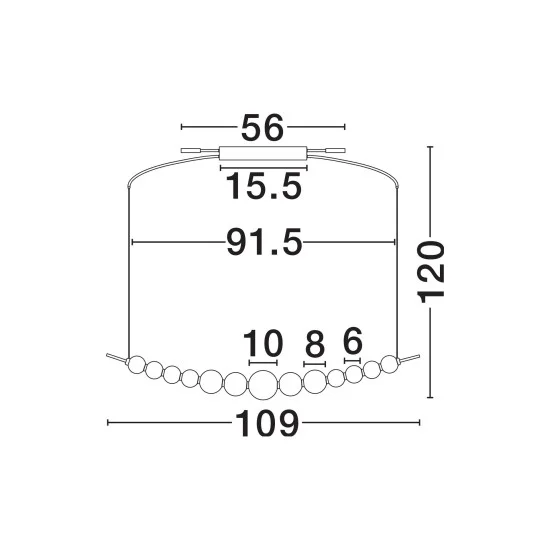 Rippvalgusti Perla 9695205 - Valgustus Luminance'ilt