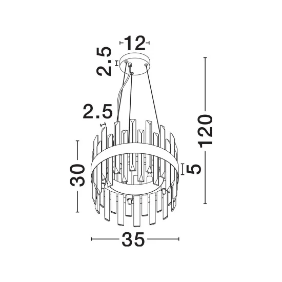 Rippvalgusti Crown 9695219 - Valgustus Luminance'ilt