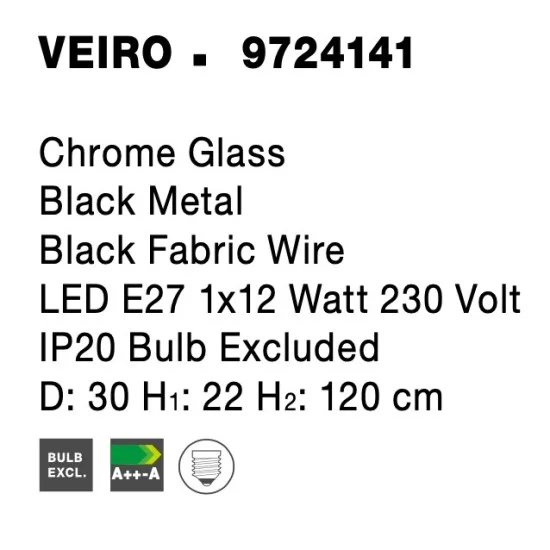 Rippvalgusti Veiro 9724141 - Valgustus Luminance'ilt
