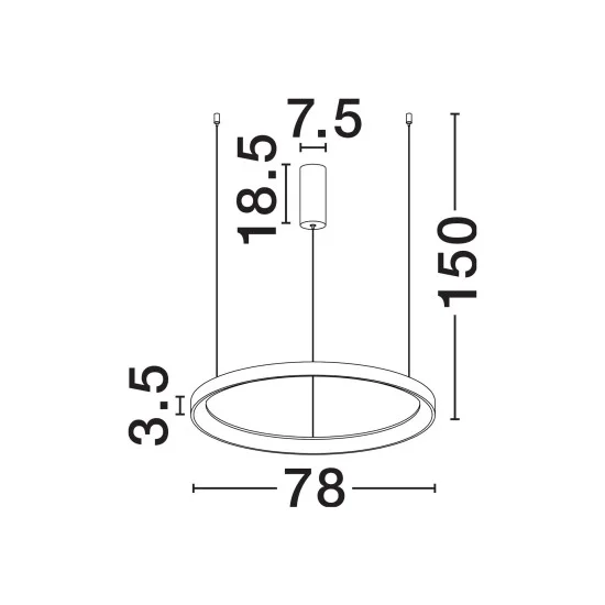 Rippvalgusti Pertino 9853686 - Valgustus Luminance'ilt
