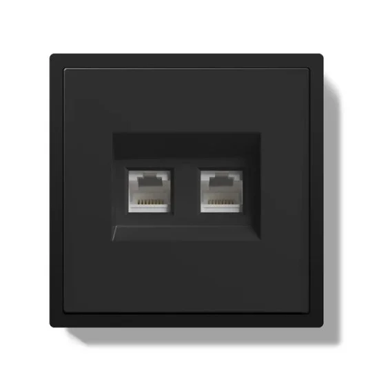 CAT6x2 internetipistik "LUUM", must - Valgustus Luminance'ilt