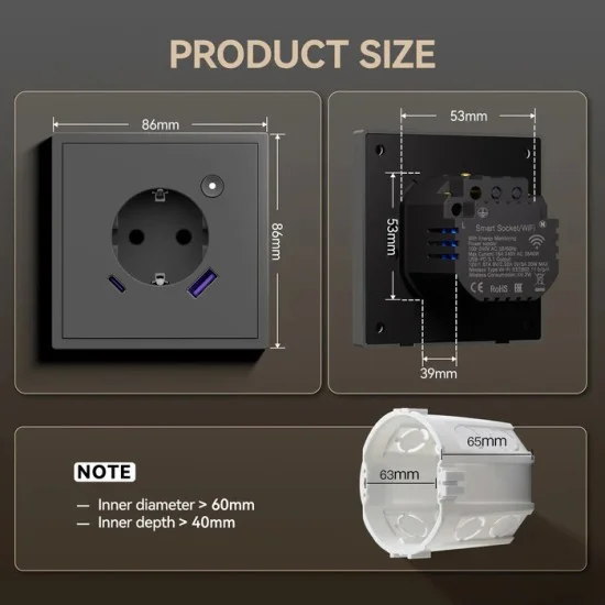 Smart Socket, Black - Lighting by Luminance