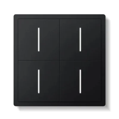 Quadruple Smart Switch, Black - Lighting by Luminance
