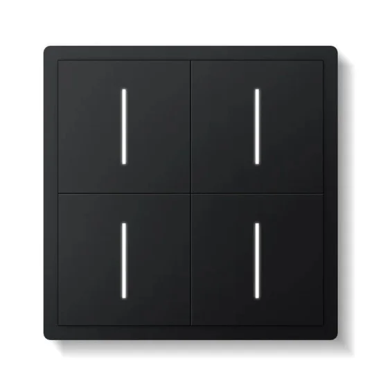 Quadruple Smart Switch, Black - Lighting by Luminance