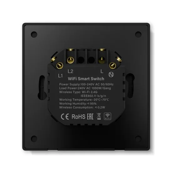 Double Smart  Switch, Black - Lighting by Luminance