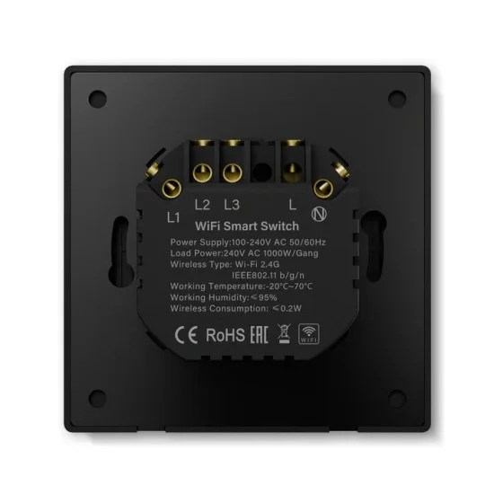 Triple Smart  Switch, Black - Lighting by Luminance