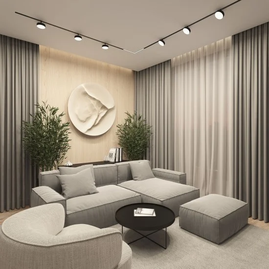 Rotatable disk-shaped SMART LINEAR track light - Lighting by Luminance