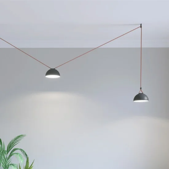 BELTY FLOW hemispherical track light (black, 3000K) - Lighting by Luminance