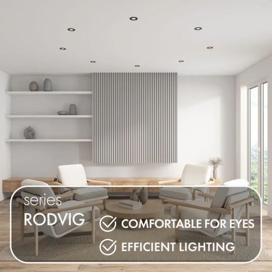 SPOT RODVIG recessed round light (black) - Lighting by Luminance