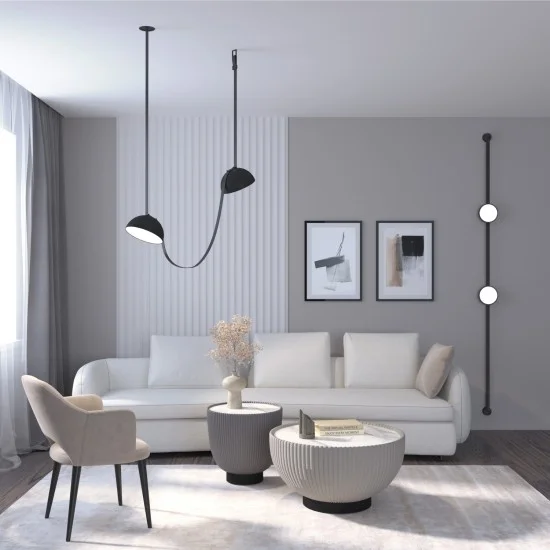 BELTY FLOW hemispherical track light (black, 3000K) - Lighting by Luminance