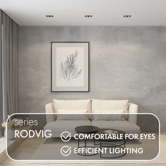 SPOT RODVIG recessed double rectangular light (black) - Lighting by Luminance