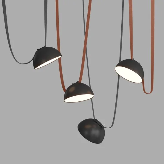 BELTY FLOW hemispherical track light (black, 3000K) - Lighting by Luminance