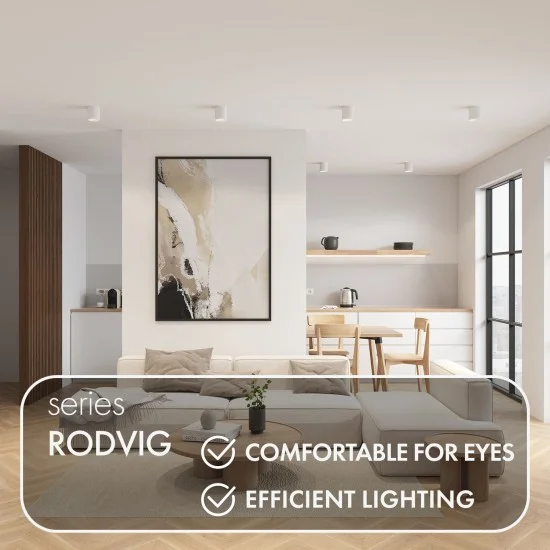 SPOT RODVIG surface-mounted spotlight (white) - Lighting by Luminance