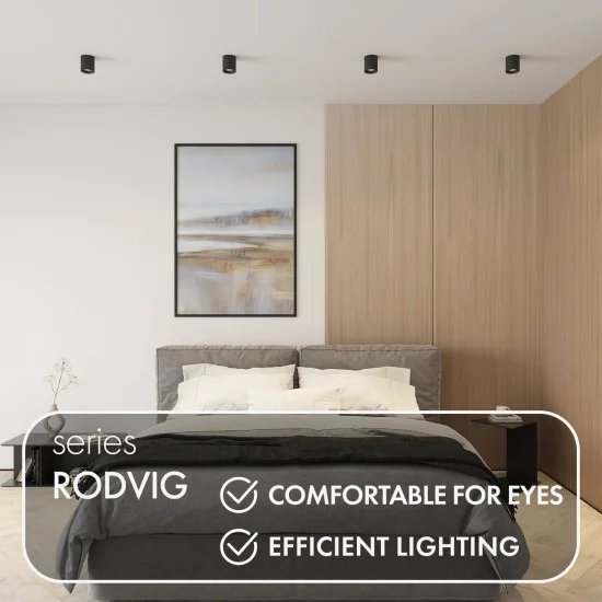 SPOT RODVIG surface-mounted spotlight (black) - Lighting by Luminance