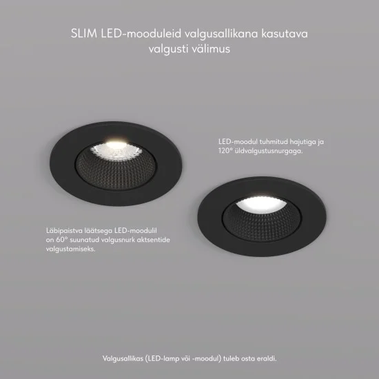 SPOT RODVIG süvistatav ümmargune valgusti (must) - Valgustus Luminance'ilt