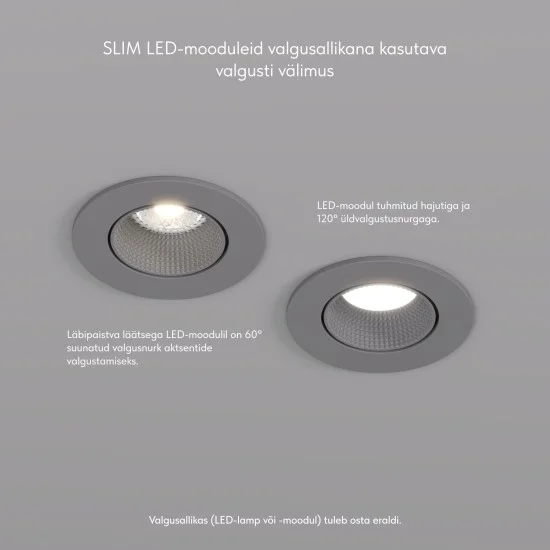 SPOT RODVIG süvistatav ümmargune valgusti (hall) - Valgustus Luminance'ilt
