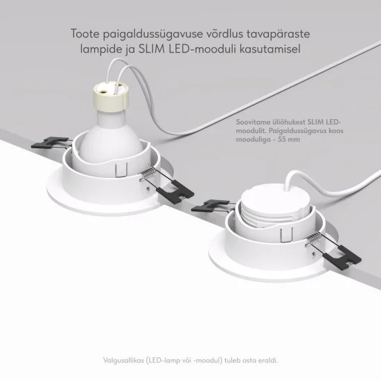 SPOT RODVIG süvistatav ümmargune valgusti (valge) - Valgustus Luminance'ilt