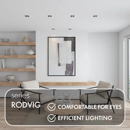 SPOT RODVIG süvistatav ruudukujuline valgusti (must) - Valgustus Luminance'ilt