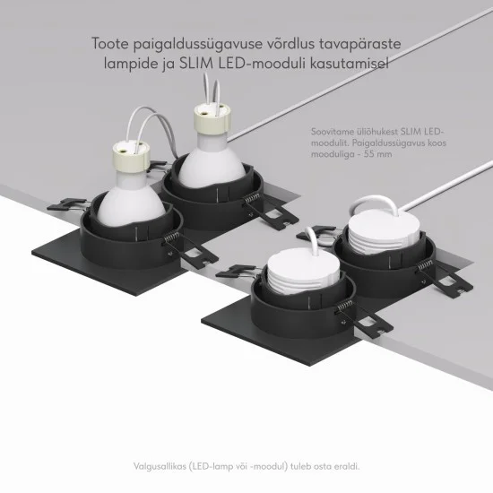 SPOT RODVIG süvistatav kahene ristkülikukujuline valgusti (must) - Valgustus Luminance'ilt