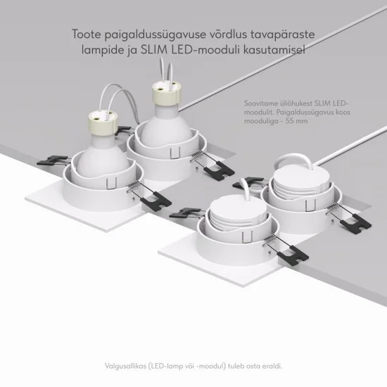 SPOT RODVIG süvistatav kahene ristkülikukujuline valgusti (valge) - Valgustus Luminance'ilt