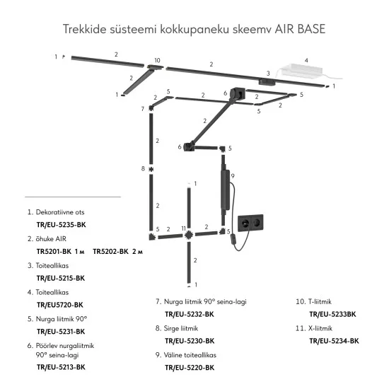 AIR seina-lae reguleeritav nurgaühendus liikuva elemendiga - Valgustus Luminance'ilt