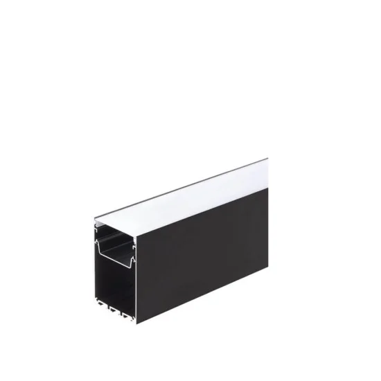 ALUMINIUM PROFILE LED STRIP BLACK BODY/WHITE COVER L=2M - Lighting by Luminance