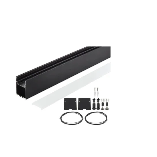 ALUMINIUM PROFILE LED STRIP BLACK BODY/WHITE COVER L=2M - Lighting by Luminance