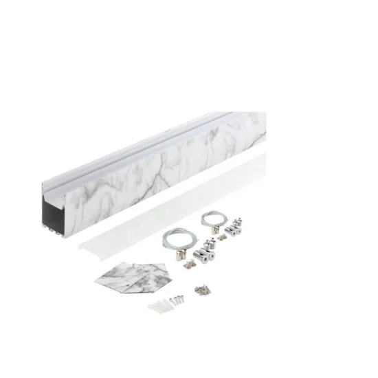Alumiiniumprofiil LED-ribale marmori korpus/valge kate L=2M - Valgustus Luminance'ilt