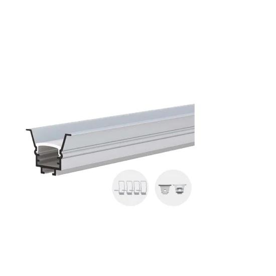 Alumiiniumprofiil LED-ribale SILVER korpus/valge kate L=2m - Valgustus Luminance'ilt