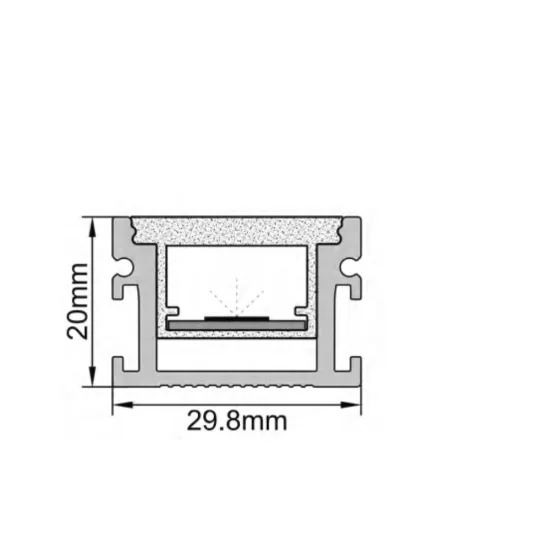 Alumiiniumprofiil LED-ribale SILVER korpus/valge kate L=2m - Valgustus Luminance'ilt