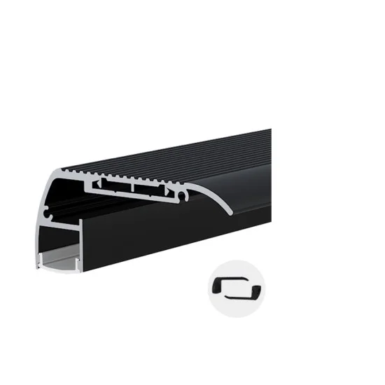 Alumiiniumprofiil LED-ribale must korpus/valge kate L=2m - Valgustus Luminance'ilt