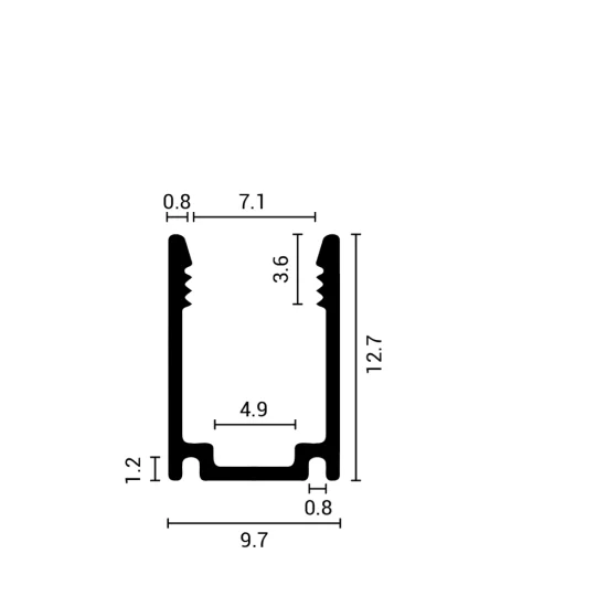 Alumiiniumprofiil LED-ribale hõbedane korpus L=2m - Valgustus Luminance'ilt